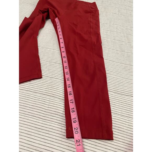 Zyia Active Cropped Burnt orange Cropped Leggings Media pockets Size 6-8 - Picture 2 of 8